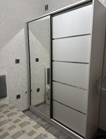 divan ustu ortuk: Yataq otağı mebel dəsti - İki nəfərlik rahat çarpayı: yumşaq, boz — 3