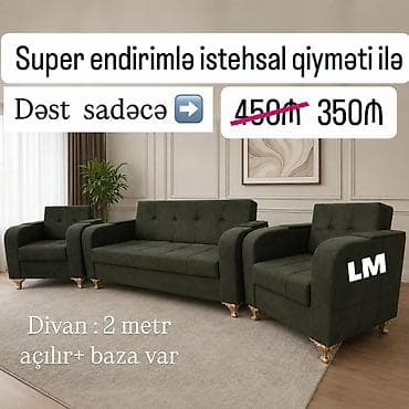 divan sultan: Divan + 2kreslo Endirim fürsəti💣 Qiymət : 350₼ Yeni və sifarişlə 💥 — 2