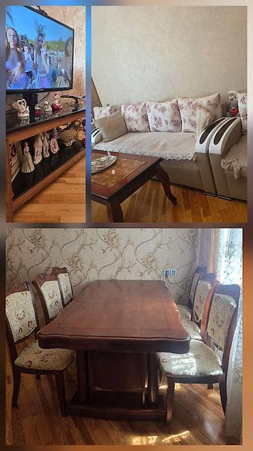 divan mini: Klassik üslubda qonaq otağı dəsti - Yumşaq künc divan: krem rəngi — 1