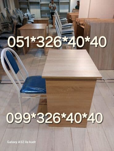 uşaq ucun oturacaq: Oğlan və qız üçün, Yeni, Siyirməsiz, Yazı masası, Stullar ilə — 3