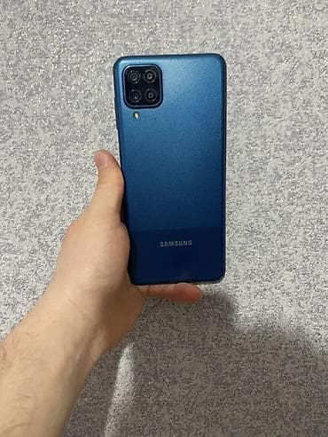 Samsung Galaxy A12, 64 GB, rəng - Mavi, Simsiz şarj, Sənədlərlə, Barmaq izi