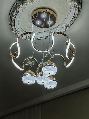 bez parca: Led Çılçıraq, 4 və daha çox lampa, Metal — 3