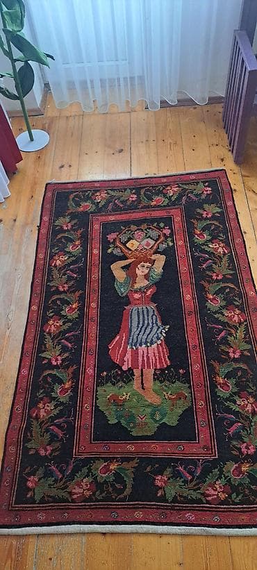 qara çanta: Xalça – əl işi, klassik dekorativ kompozisiya - Material: təbii yun — 3