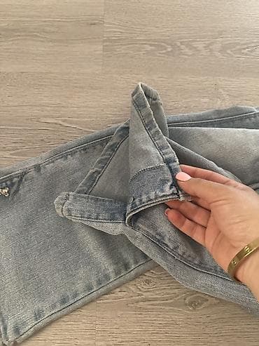jeans salvar: Uşaq üçün cins şalvar - Rəng: açıq mavi (light wash) - Model: geniş — 4