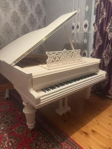 azerbaycan dili testleri 6 ci sinif: Ağ rəngli royal piano - Klassik dizaynlı, yüksək parlaq ağ korpus - — 1