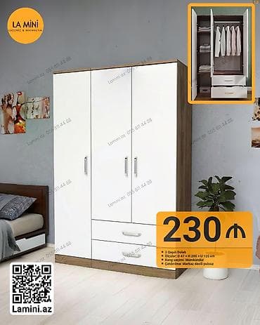 hamam ucun rəf: 3 qapılı, Siyirməli, Ağ, Taxta, Açılan, Düz dolab — 1