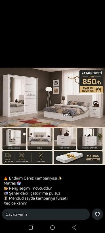 guzgu komod: İkinəfərlik çarpayı, Dolab — 1