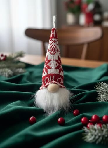 Ev saatları: Məhsul: LED işıqlı Yeni il/C̈əngə mücəssəməsi – skandinav cırtdan — 2