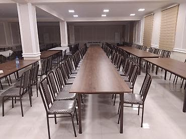 kafe stullari: Stullar ilə, Düz masa — 4