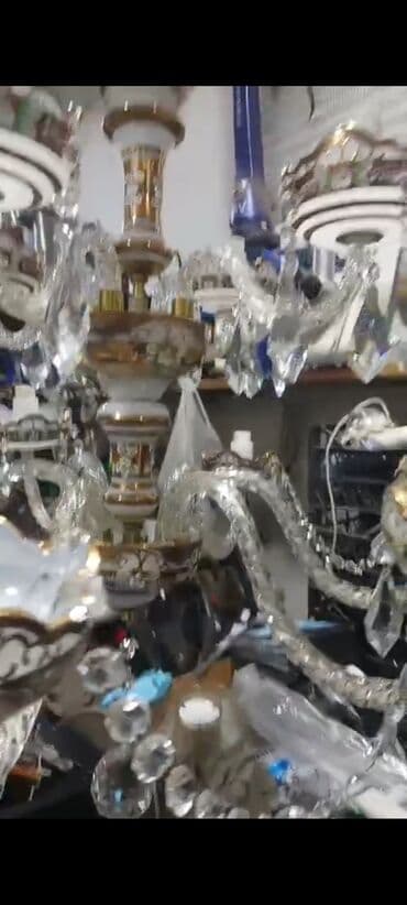 spiral lampa: Çılçıraq, 6 lampa, Şüşə — 4