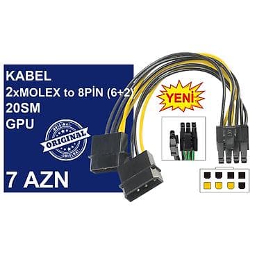 wifi modem usb: Kabellər "MOLEX/SATA to 4PİN/6PİN/8PİN Original" MƏHSULLAR TAM — 8