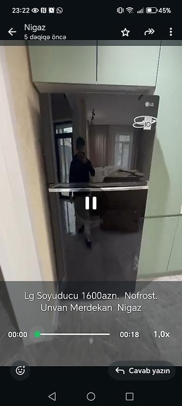 kohnə kondisioner alıram: Lg Soyuducu 1600azn. Nofrost. Unvan Merdekan Nigaz — 1