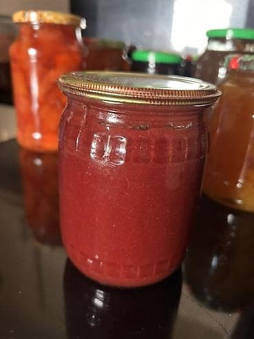 tort şekili: Ev üsulu mürəbbə və cems çeşidləri - Tərkib: yalnız meyvə/çəhrayıt — 5