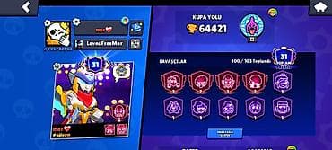 bas: Brawl Stars hesabı - Kupa yolu: 64,421 - Prestij səviyyəsi: 31 - — 1