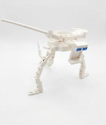 oyuncaq lazer: LEGO üslublu ağ robot/heyvan fiquru – modul konstruksiya dəsti - — 1