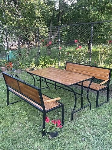 Bağ üçün stol və skamya dəsti - Komplekt: 1 ədəd düzbucaqlı stol + 2 lalafo.az -da Bağ üçün stol və skamya dəsti - Komplekt: 1 ədəd düzbucaqlı stol + 2