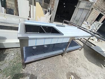 Paslanmayan poladdan peşəkar mətbəx avadanlıqları - İkiqablı lavabo — 2