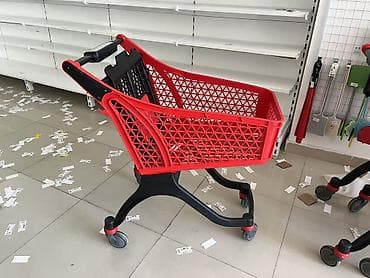 Mağaza avadanlığı: Plastik supermarket alış-veriş səbət . 2 ay istifade olunub. 4 eded — 1