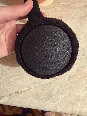 herbi geyim: Qara rəngli isti qulaqlıq (earmuff) - Material: yumşaq, tüklü parça — 2