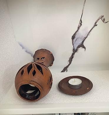 sam qabi: Çanakkaleden alınıb. Osmanlı Motivləri Əsaslı Şamdan. Altlığı — 2