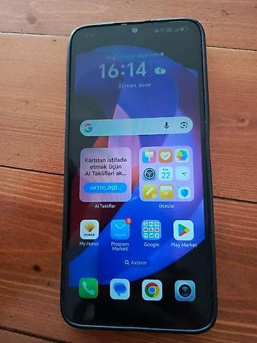 telfon ekranı: Honor X6a, 128 GB, rəng - Gümüşü, Barmaq izi — 3