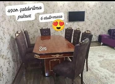 Qonaq otağı üçün, Yeni, Açılmayan, Dördbucaq masa, 6 stul lalafo.az -da Qonaq otağı üçün, Yeni, Açılmayan, Dördbucaq masa, 6 stul