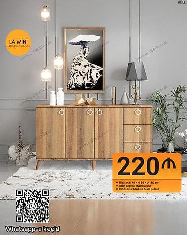 Düz dolab, Qonaq otağı üçün, Açılan, Korpuslu, 3 qapılı