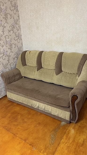 divan ustu: Klassik üslubda üçyerlik divan - Rəng: bej və qəhvəyi kombinasiyası - — 4
