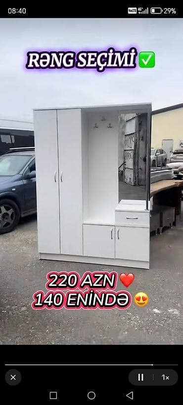 ayakkabi dolabi: 2 qapılı, Güzgülü, Ağ, Digər material, Açılan, Düz dolab — 2