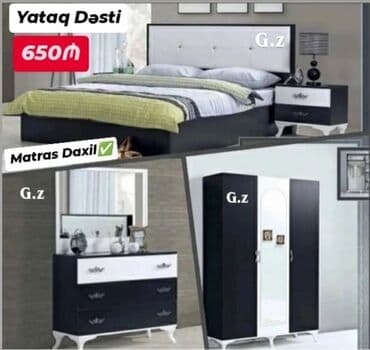 обои в седереке: *Yataq Dəsti 650AZN* *✔️Dolab 3 Qapılı :200×120×47* ✔️İstehsal Rusiya — 1