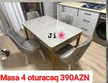 jasmin: 🇹🇷Turkiye istehsali. Metbex masa desti Masa 4oturacaq Masa 80*130 — 1