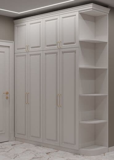 Düz dolab, Dəhliz üçün, Paltar üçün, Açılan, Quraşdırıla bilən, 4 qapılı