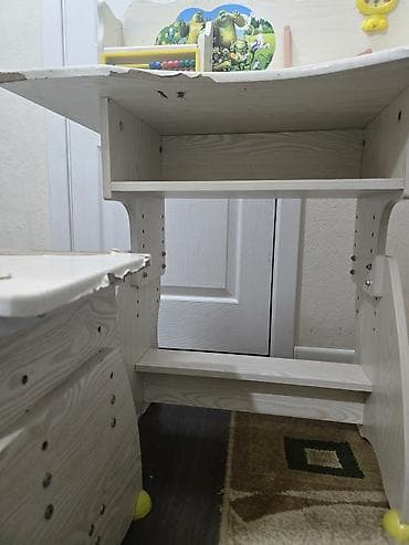 Uşaq üçün yazı‑oxu dəsti – masa və skamya. Taxtadır, dəmir deyil — 9