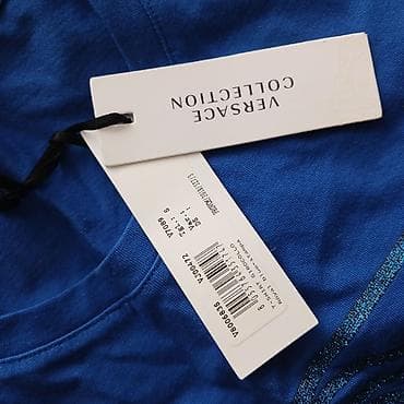 VERSACE COLLECTION qadın T‑shirt - Rəng: parlaq mavi - Ölçü: S -