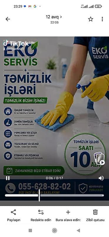 qapi ve pencere: Təmizlik | Mənzillər | Ümumi təmizlik — 6