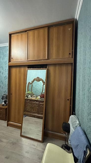 şlaf: Yeni, 3 qapılı, Güzgülü, Qəhvəyi, Taxta, Kupe, Düz dolab — 2