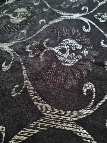 rcd perde sekilleri: İşlənmiş, Satin Pərdə, rəng - Qara, Ünvandan götürmə, Ödənişli çatdırılma — 9