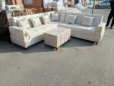 2020 divan modelleri: Məhsul: Yumşaq mebel dəsti – künc divan, 3‑yerlik divan və puf/çay — 7