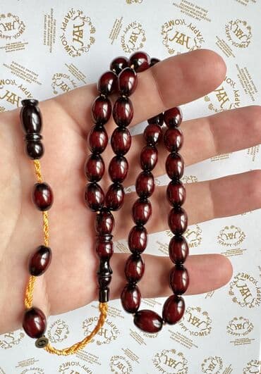 kəhraba nədir: Kəhraba Təsbeh Nael Kaplan usta möhürlü, sistem püsküllü, orginal — 2