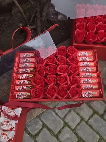 canli urek sekilleri: Hədiyyə qutuları – gül və şokolad kompozisiyaları - Düzbucaqlı — 3