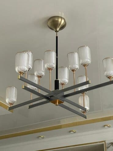 чешская люстра: Çılçıraq, 10 və daha çox lampa, Şüşə — 1
