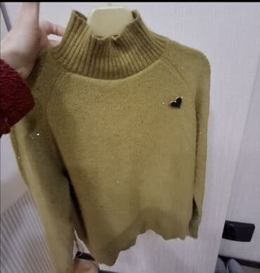 Opel: Qışlıq trikotaj sviter - Rəng: hardal/sarımtıl - Dizayn: parıltılı — 5