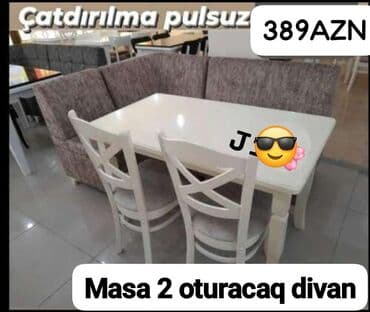 qabaq isdolu: Künc divan və masa desti — 1