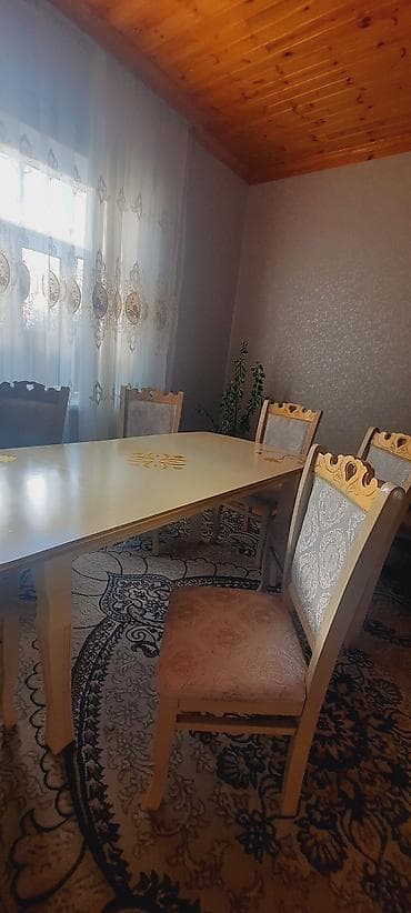 soba mebel ici: Qonaq otağı üçün, Açılmayan, Dördbucaq masa, 6 stul — 3