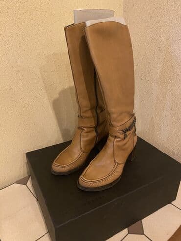 qadın çəkmələri: Çəkmə, Ölçü: 36, rəng - Bej, İşlənmiş — 1