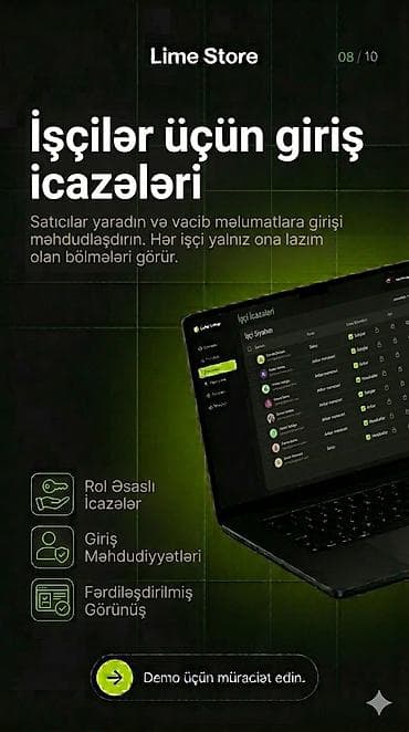 Biznes üçün program təminatı: Lime Store – mağaza satış üçün vahid idarəetmə proqram 🎁ilk ay — 9