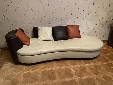 Диваны: Угловой диван, Нераскладной, Без подьемного механизма, Кожа — 2