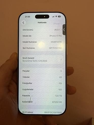 iphone 6s plus barter: IPhone 17 Pro, 1 TB, Gümüşü, Zəmanət — 1