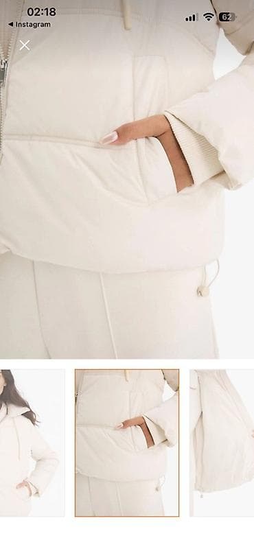 Baş geyimləri: Qadınlar üçün qısa pufffer gödəkçə – krem/ekru rəng - Model: qısa — 4