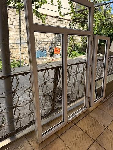 pano: PVC pəncərə-balkon bloku - Material: ağ PVC profil - Konstruksiya: 3 — 4